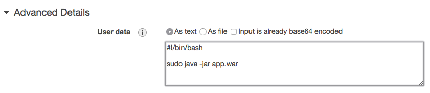 Instance configuration - advanced details